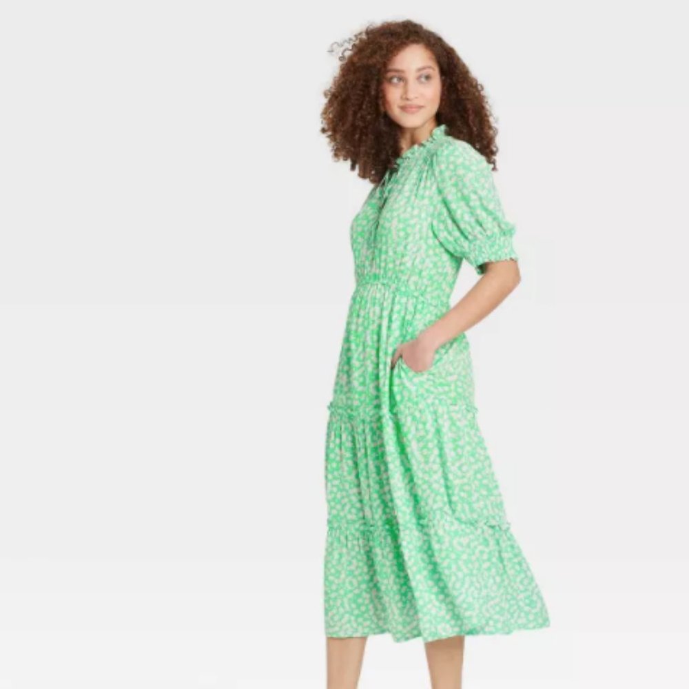 Women's Puff Elbow Sleeve Dress